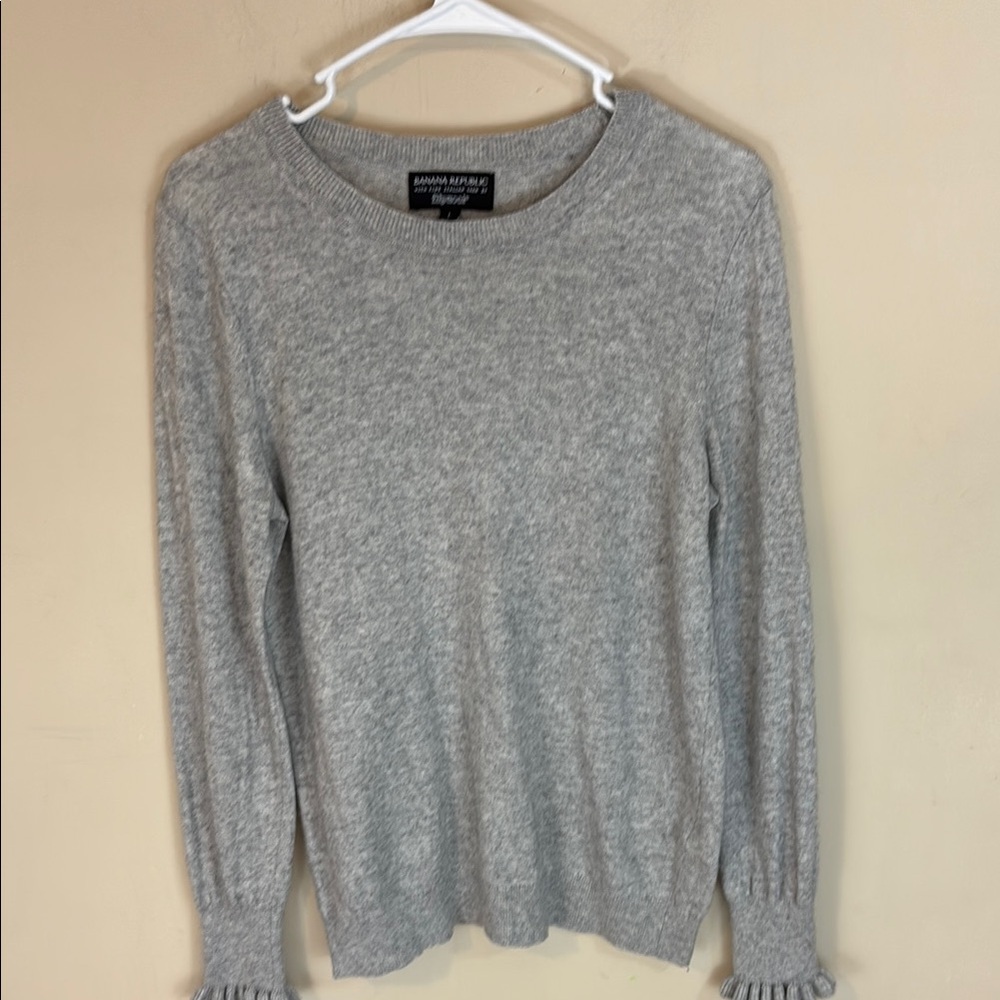 Banana Republic Fine Italian Yarn Filpucci Gray Wool Cashmere Blend Sweater L
